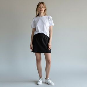 CALME By Johnny Was Skirt Size Large Terry Commuter Short Black Athleisu…